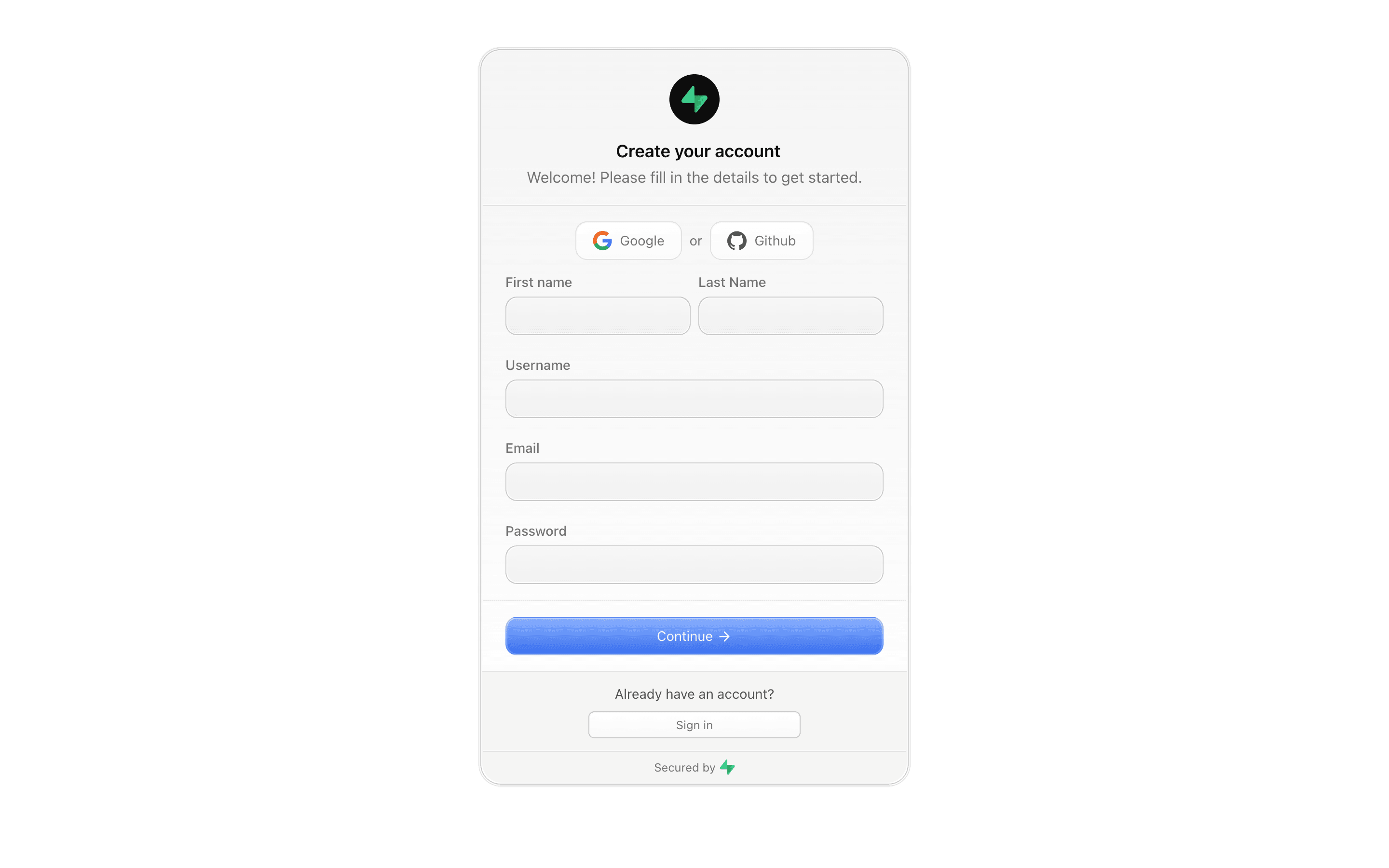Auth Texture section preview