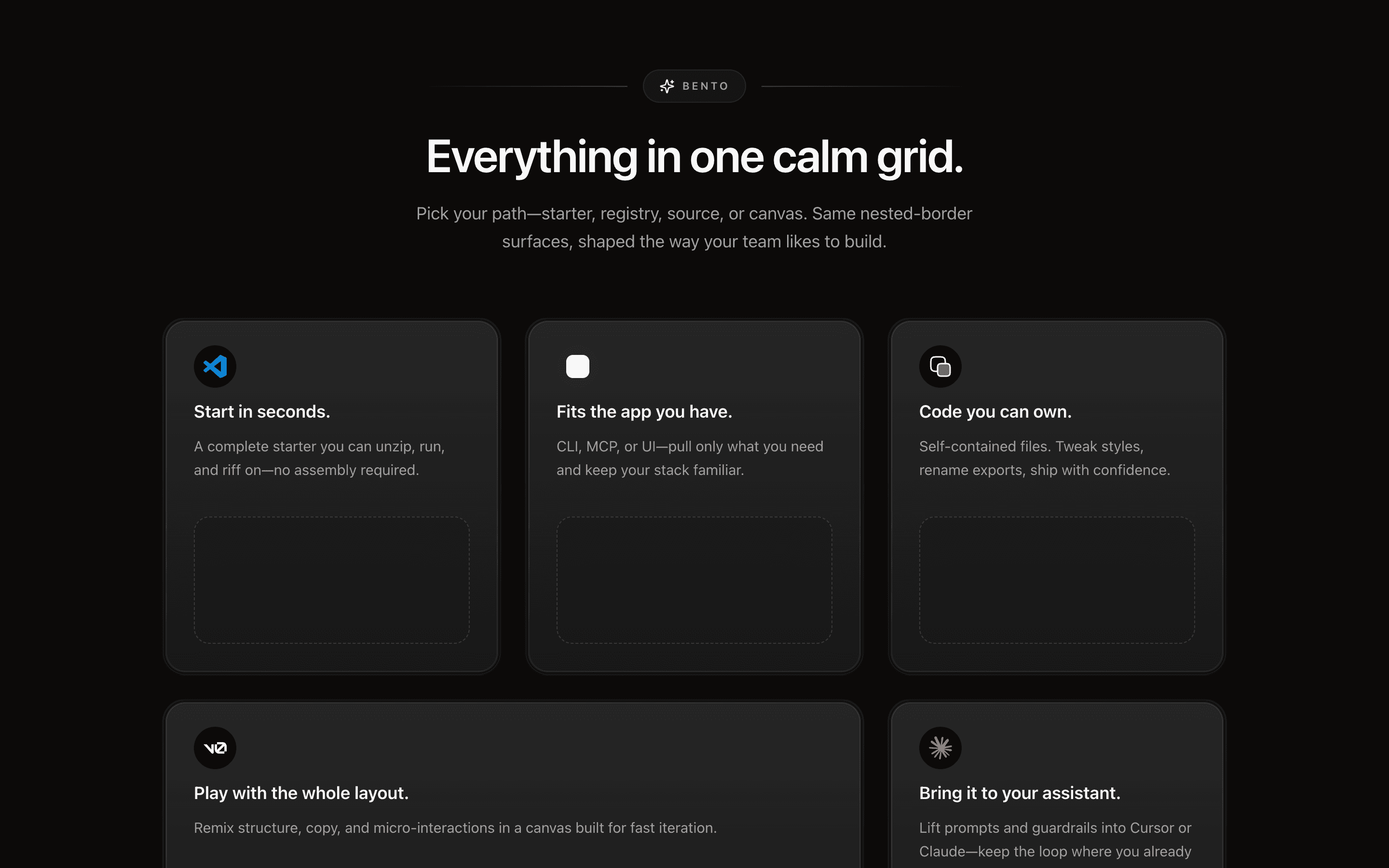 Marketing Bento Texture section preview