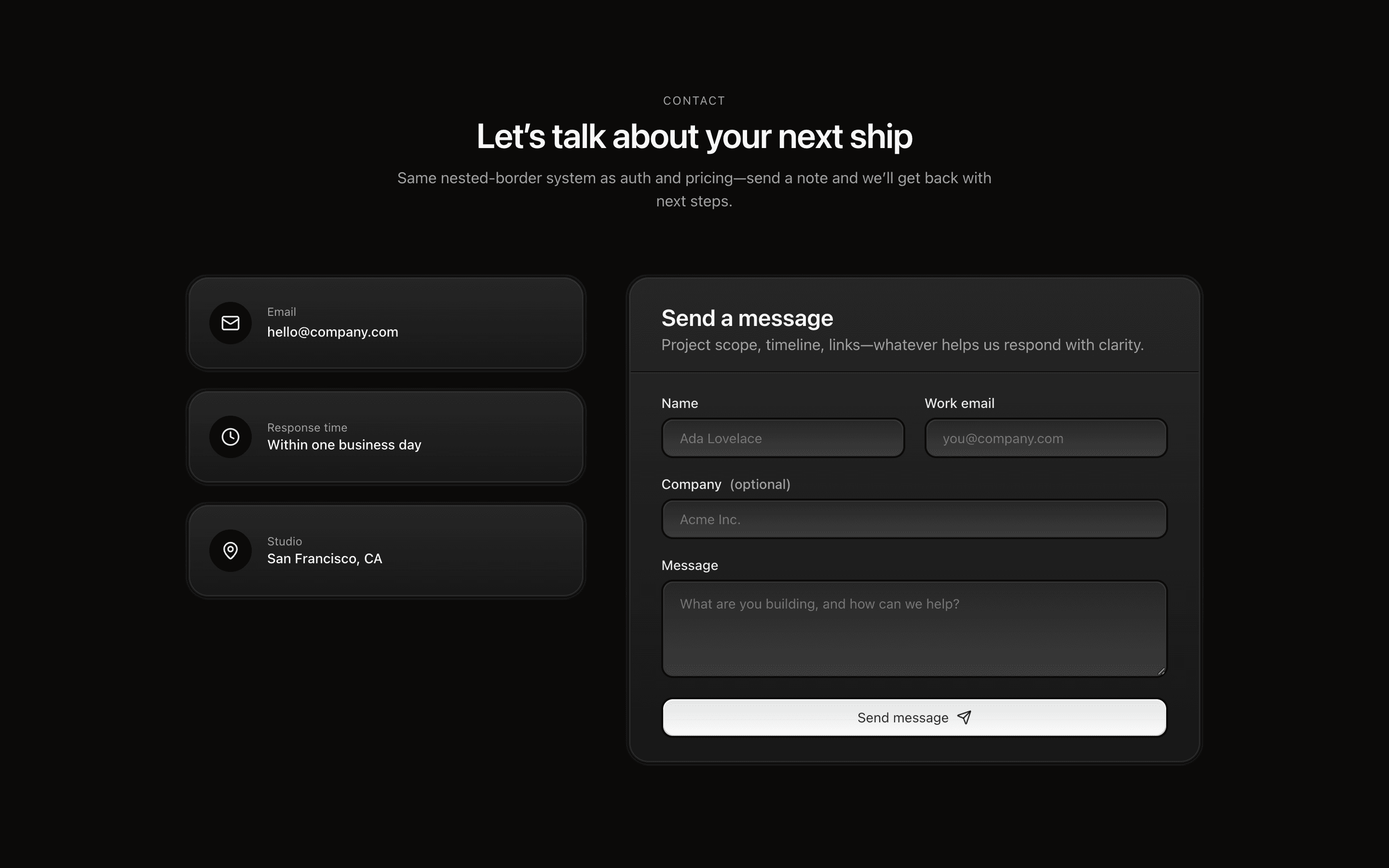 Contact Texture section preview