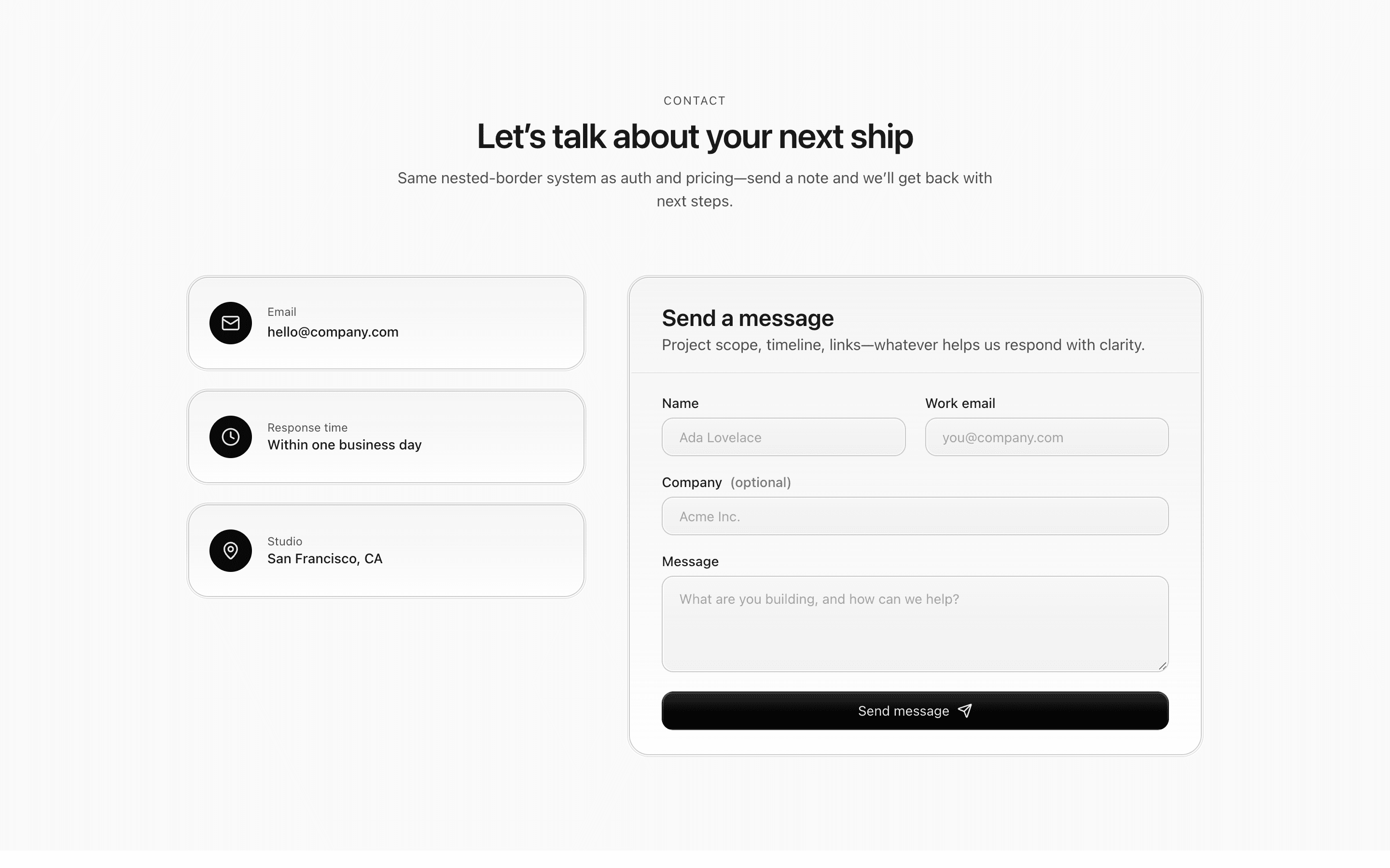 Contact Texture section preview