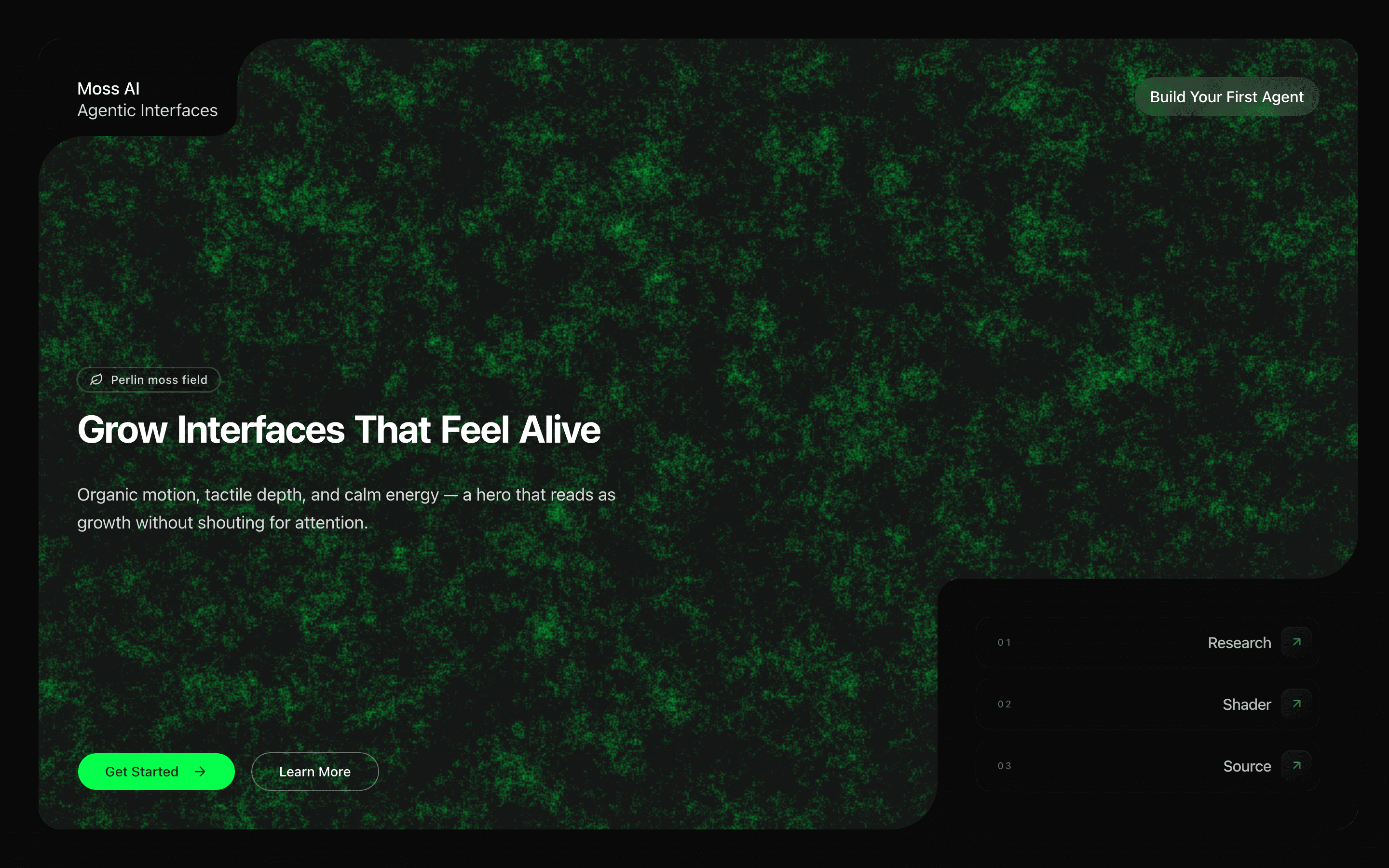 Marketing Hero with Moss section preview