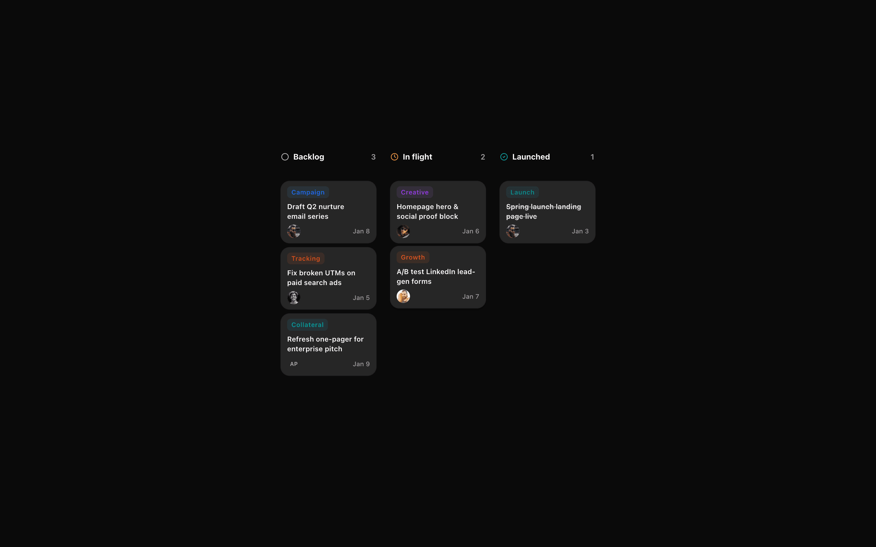 Kanban board component preview