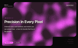 Marketing Hero with Simplex Dithering section preview