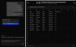 Table Editor Artifact preview